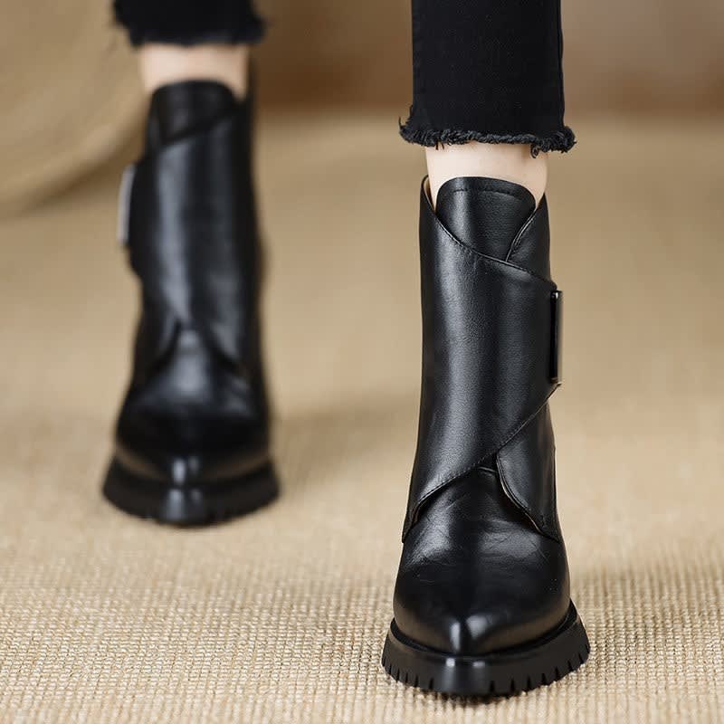 Odetta Leather Block Heel Ankle Boots_10