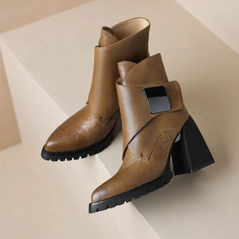 Odetta Leather Block Heel Ankle Boots_6