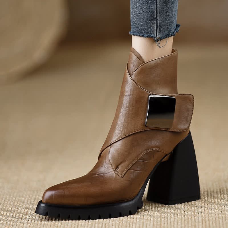 Odetta Leather Block Heel Ankle Boots_7