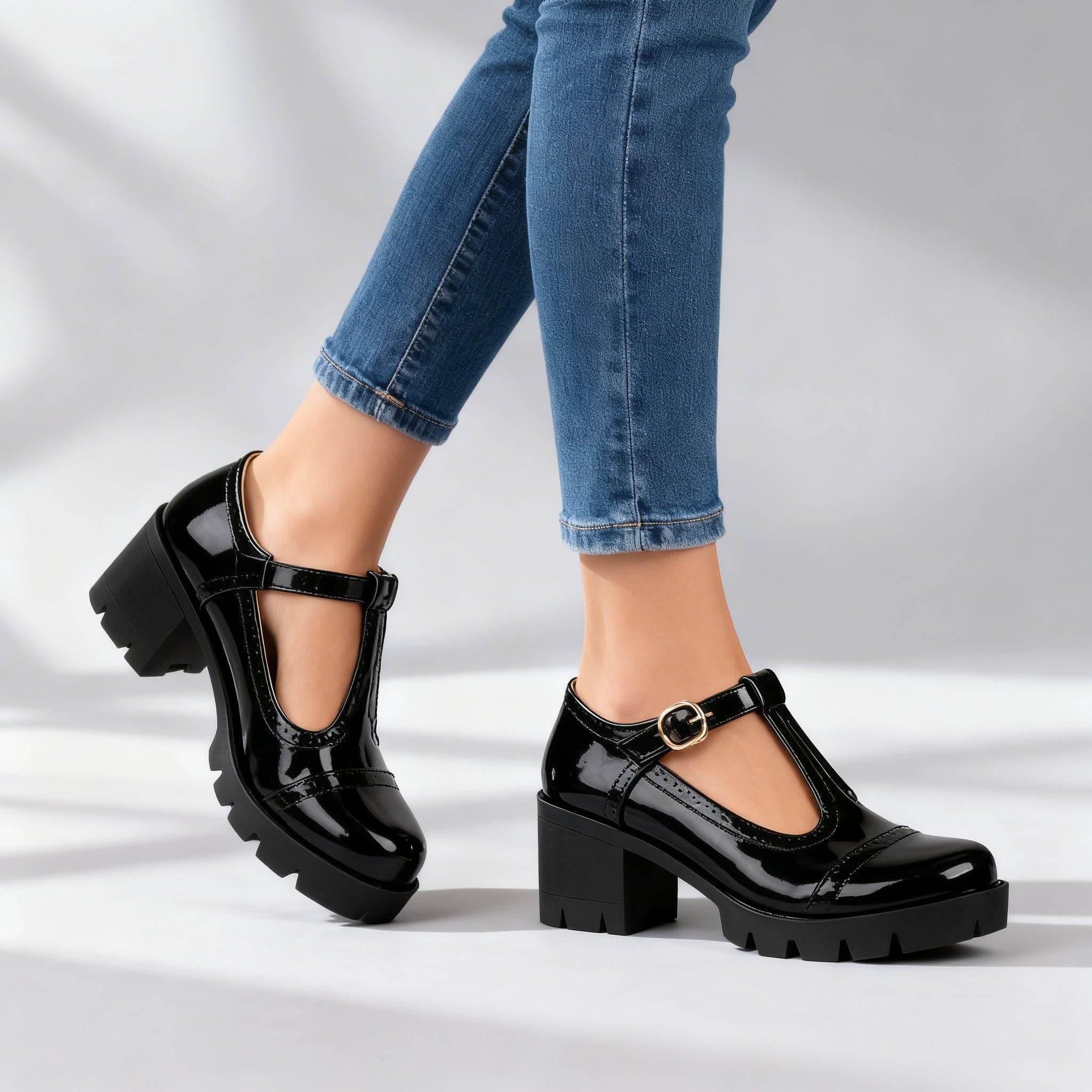 Amber Patent T-Strap Mary Jane Heels_5