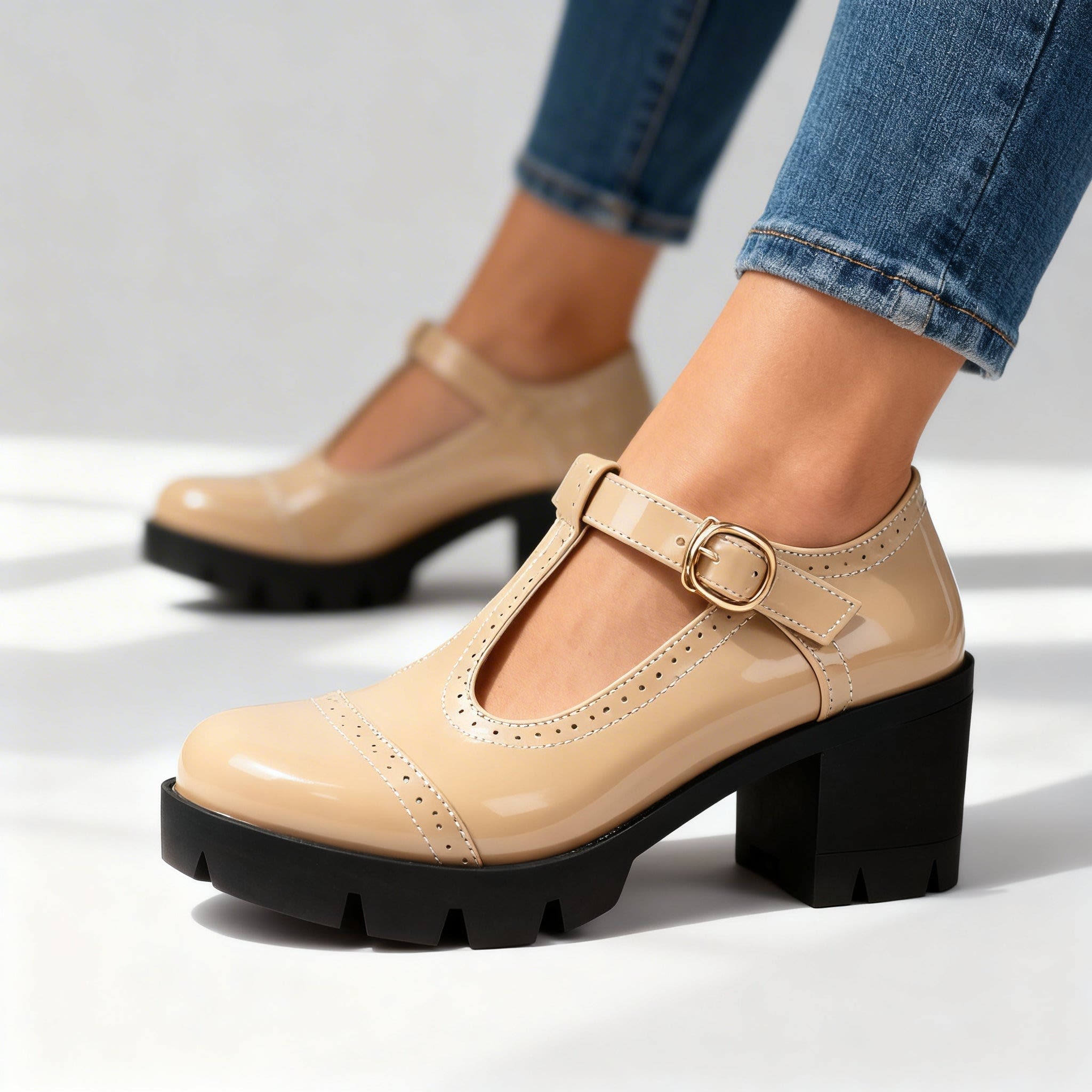 Amber Patent T-Strap Mary Jane Heels_6