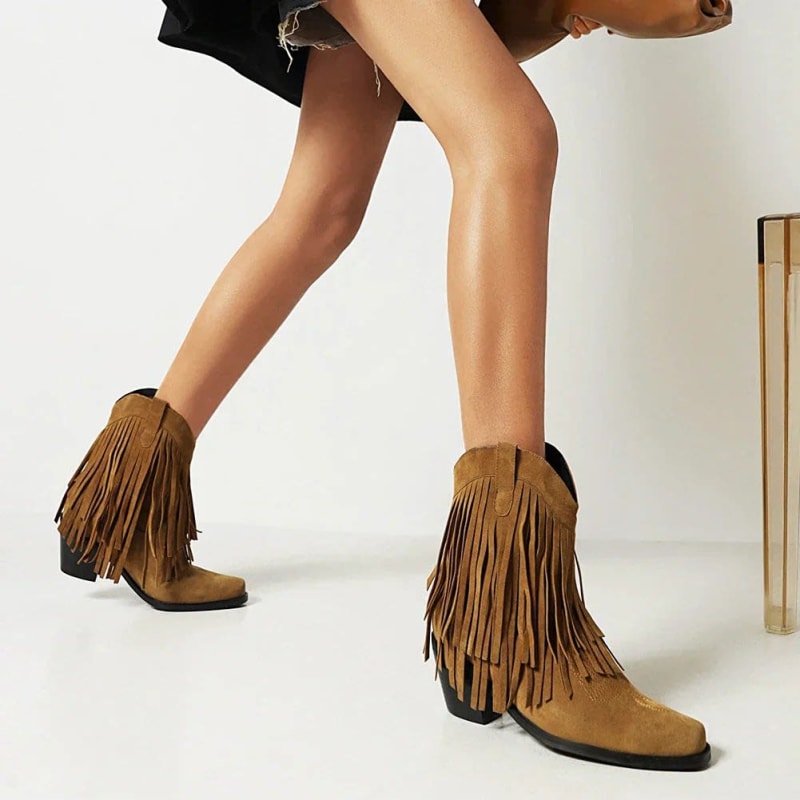 Moriah Fringe Western Cowboy Boots_1