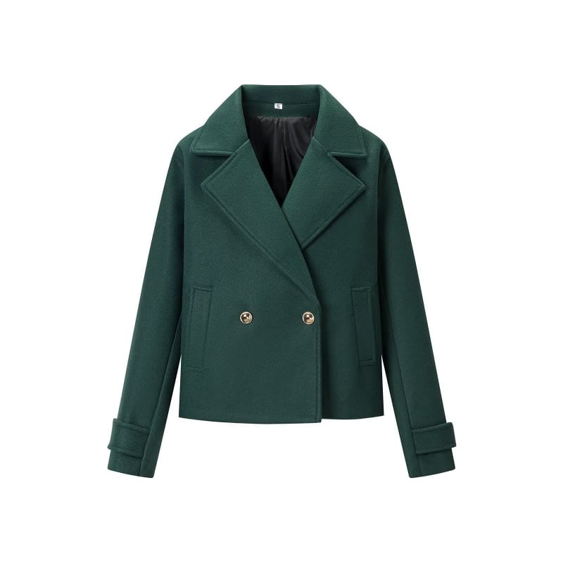 Vivian Cropped Wool Blend Pea Coat_1