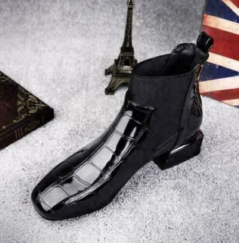 Carina Croc Embossed Leather Chelsea Boots_5