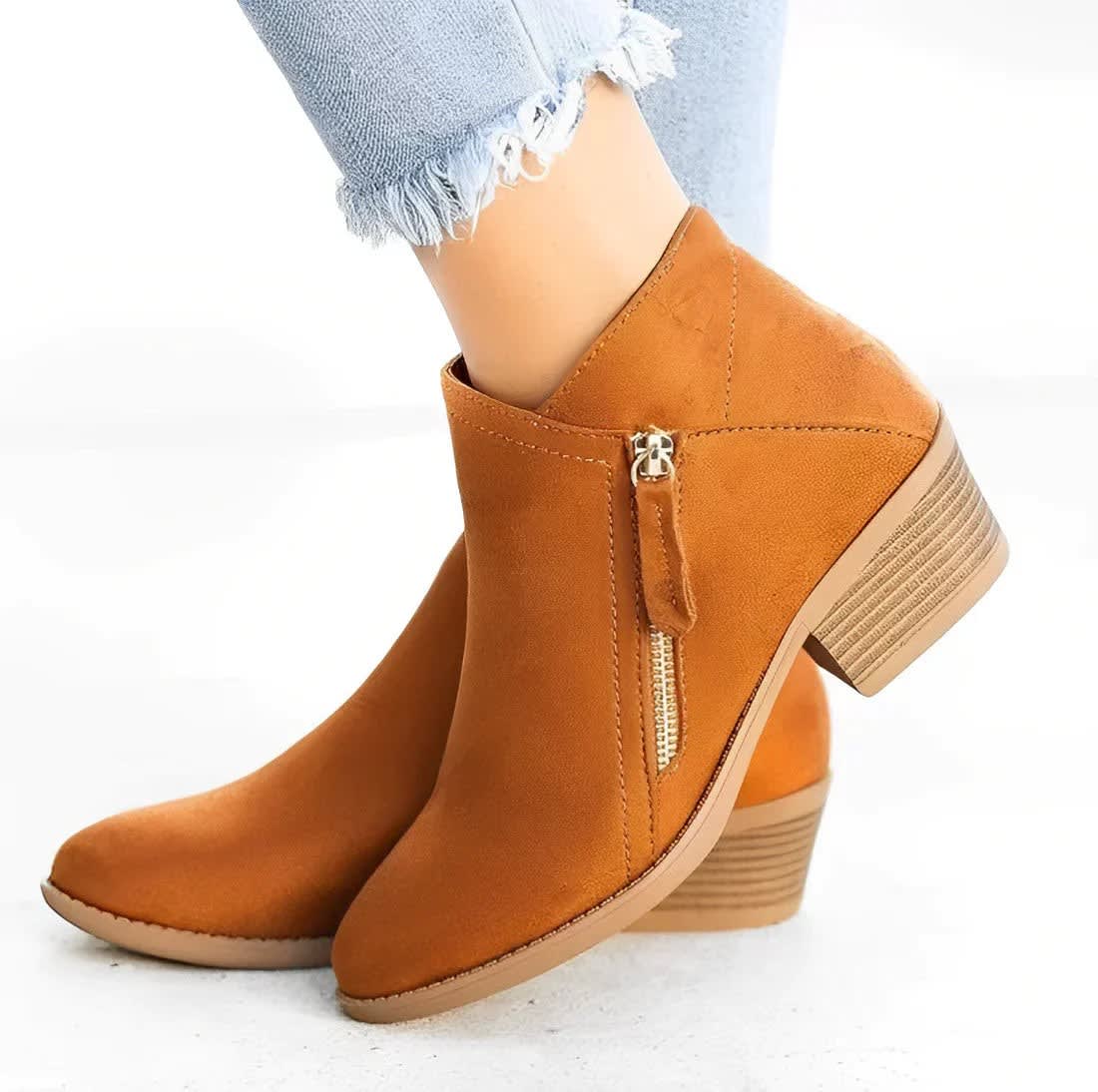 Ilana Block Heel Side Zip Ankle Boots_2