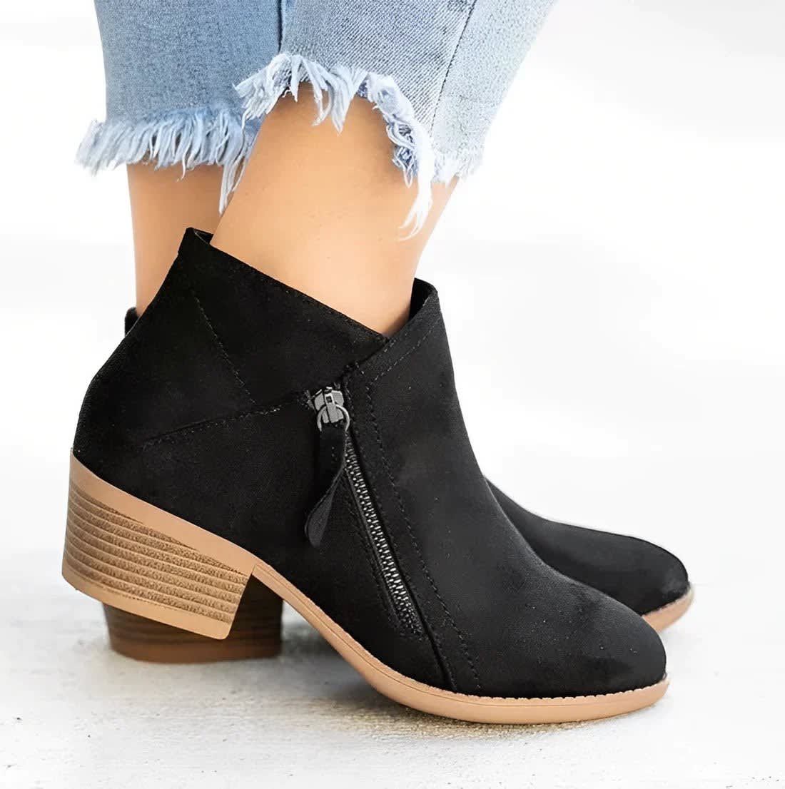 Ilana Block Heel Side Zip Ankle Boots_3