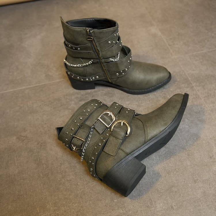 Tilly Studded Buckle Ankle Boots_2