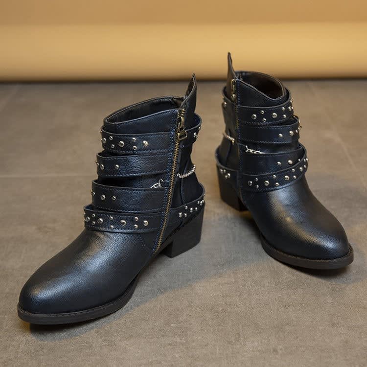 Tilly Studded Buckle Ankle Boots_5