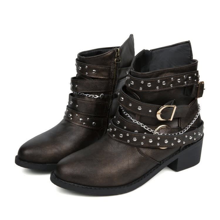 Tilly Studded Buckle Ankle Boots_6