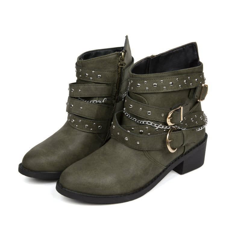 Tilly Studded Buckle Ankle Boots_7