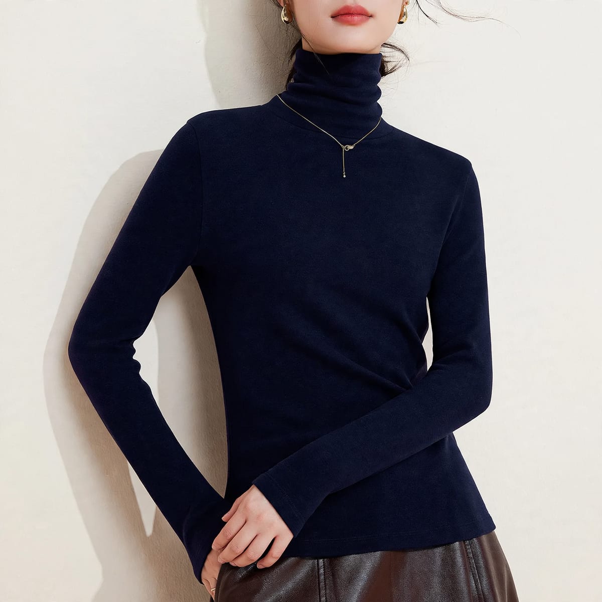 Geneva Fleece Lined Turtleneck Thermal Top_12