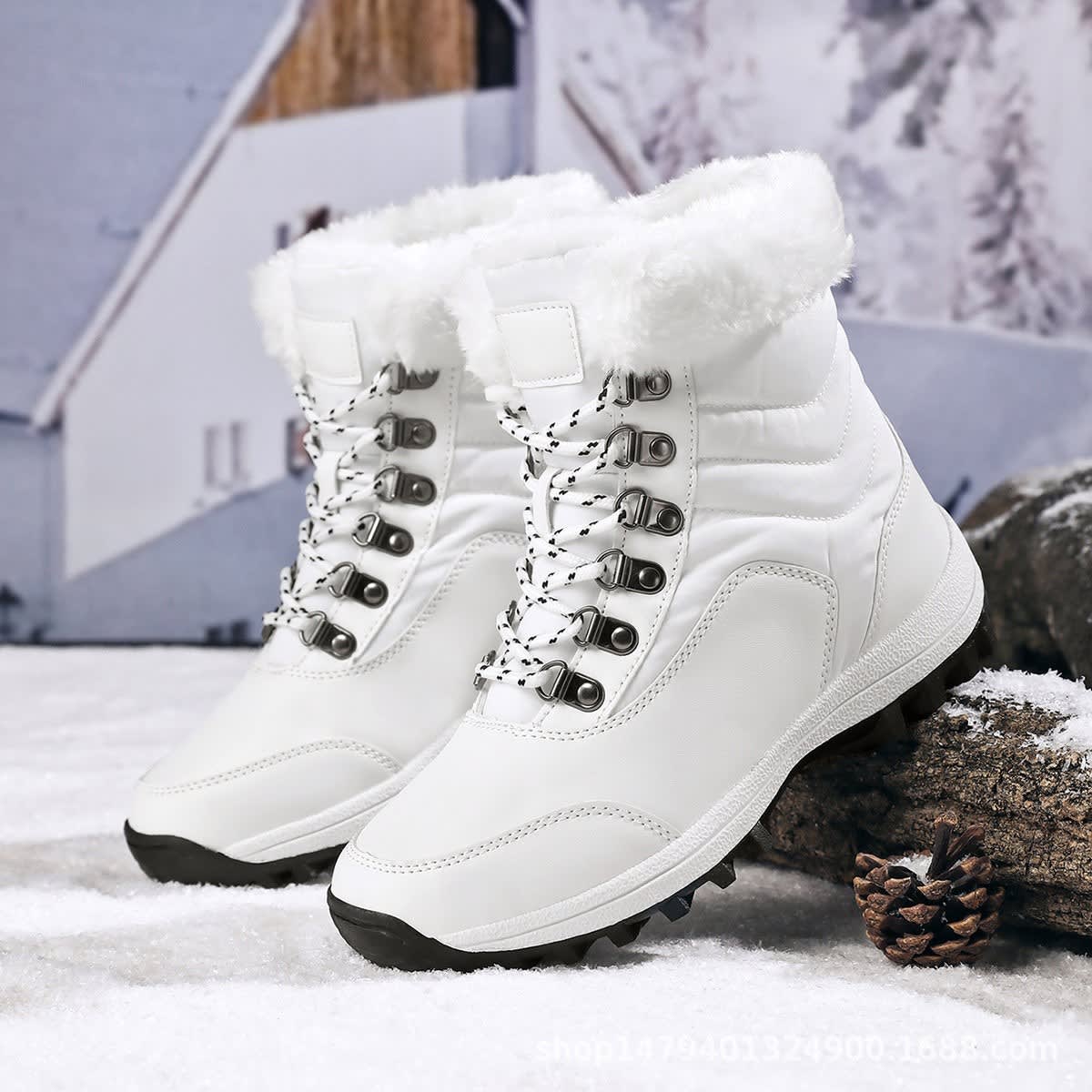 Madelyn Faux Fur Lace-Up Snow Boots_4