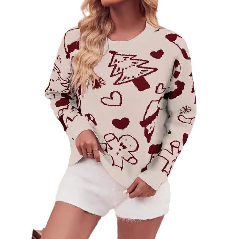 Flora Candy Cane Gingerbread Christmas Sweater_5
