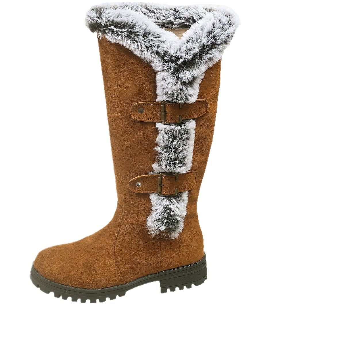 Geneva Faux Fur Trim Knee High Boots_5