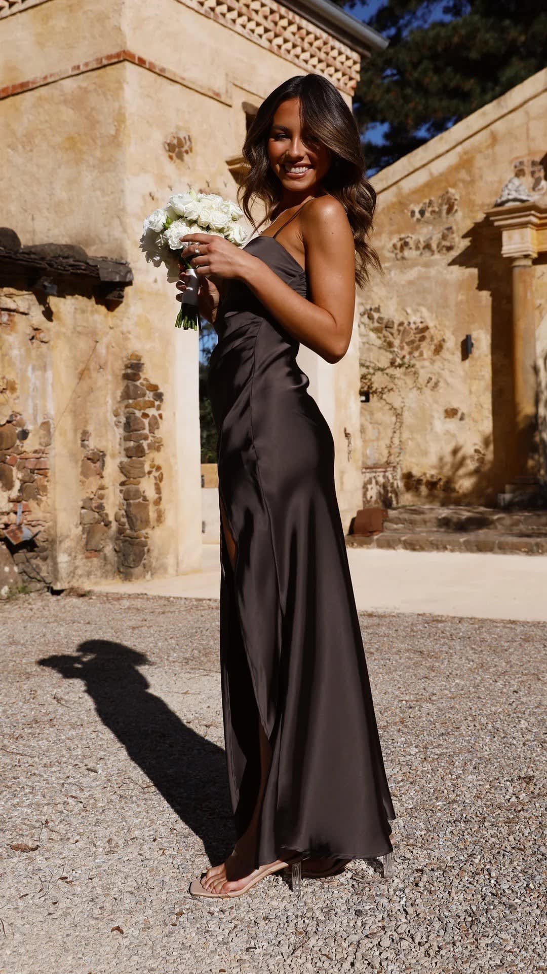 Theodora Satin Ruched Side Slit Maxi Dress_7