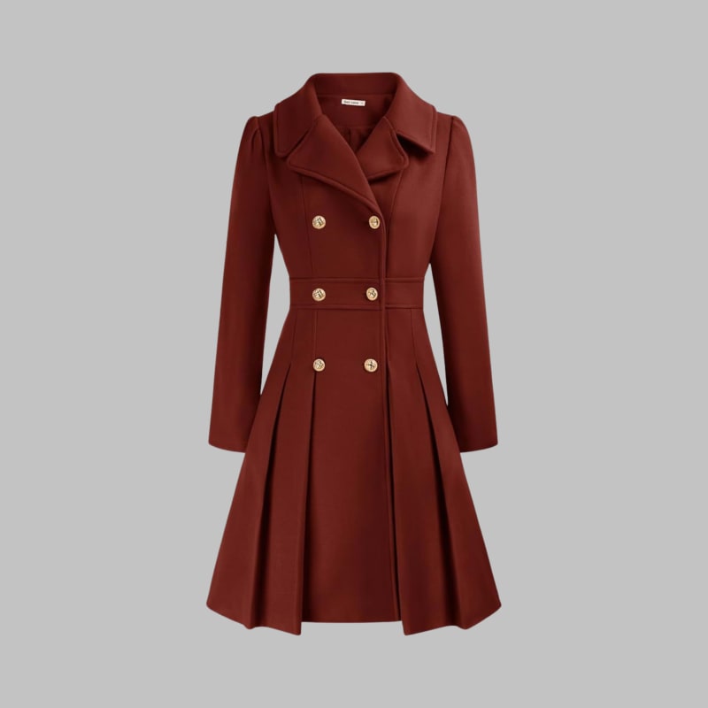 Linnea Double Breasted Pleated Coat_1