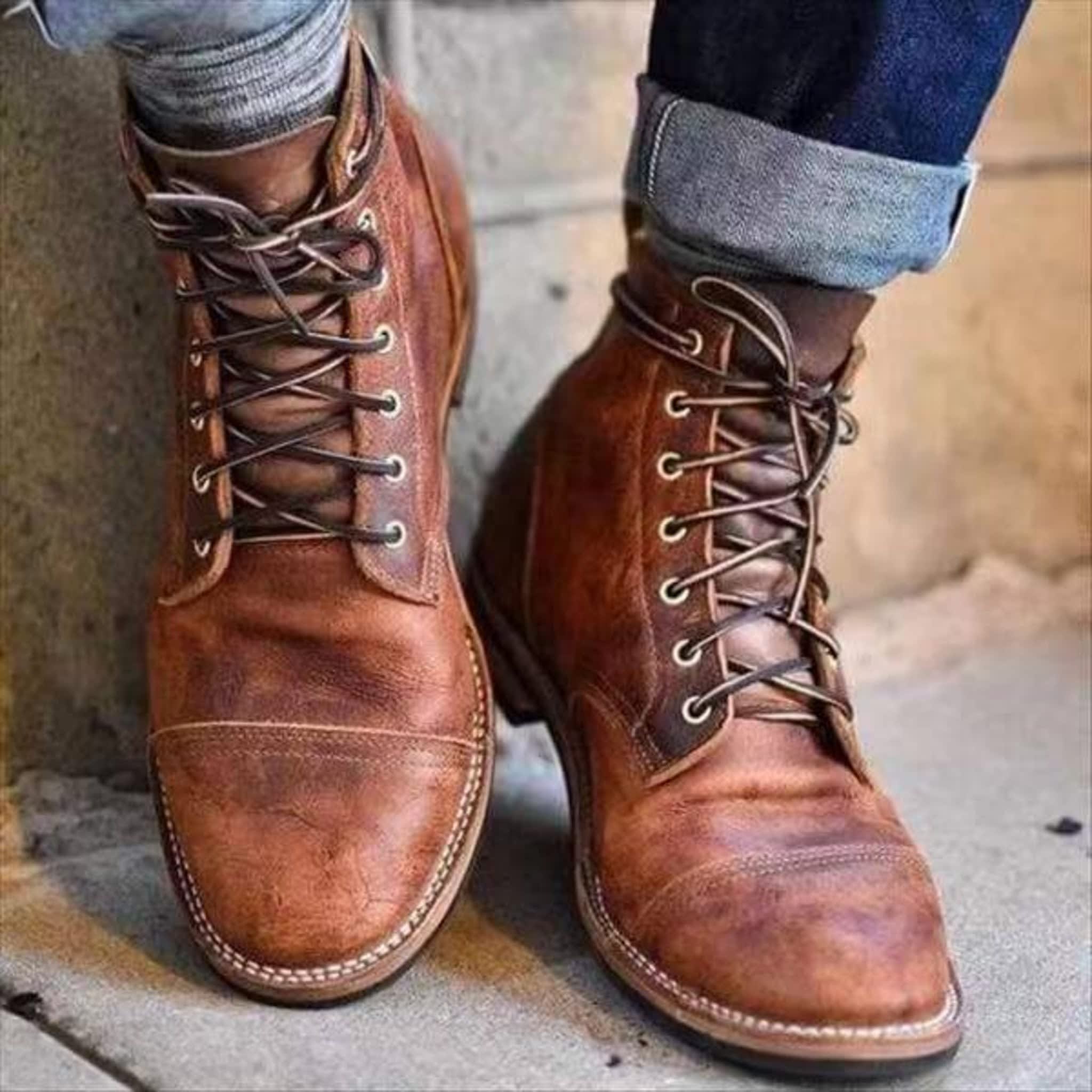 Warren Faux Leather Lace Up Boots_3