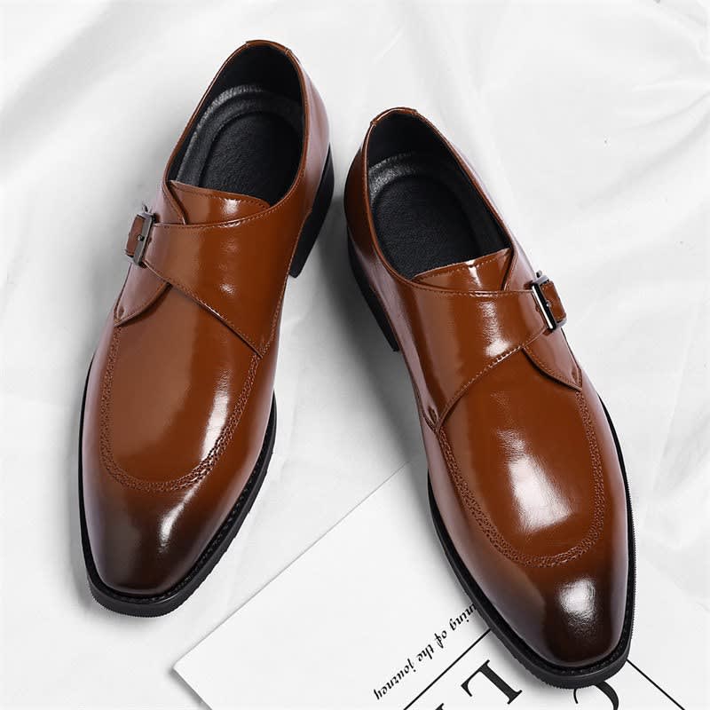 Joseph Polished Leather Single Monk Strap Loafers_3