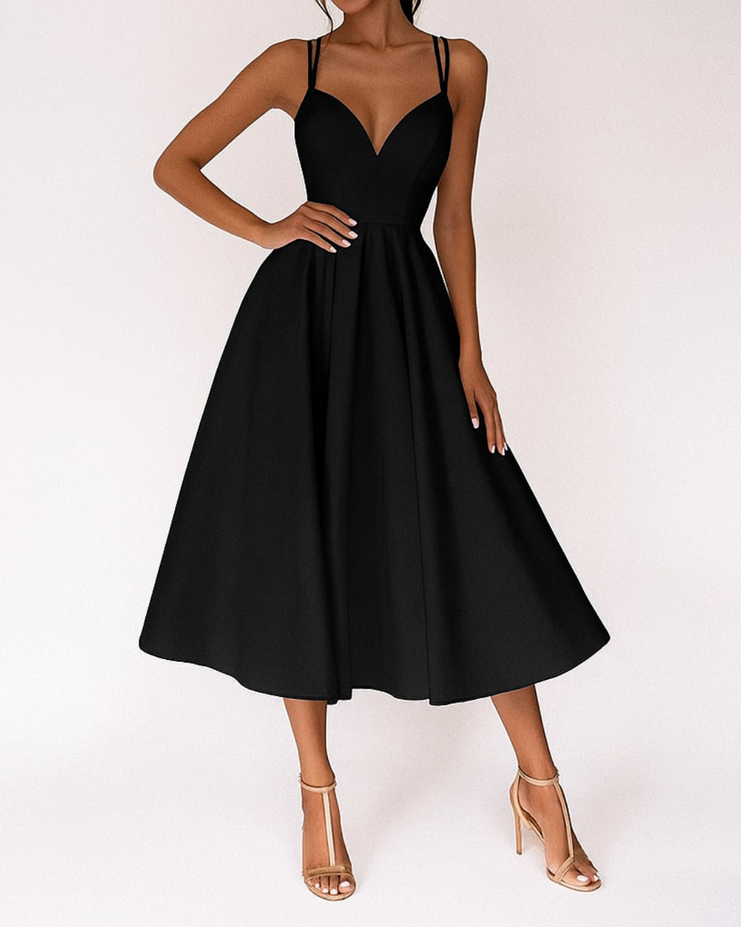 Philippa Sweetheart A-Line Wedding Guest Midi Dress_4
