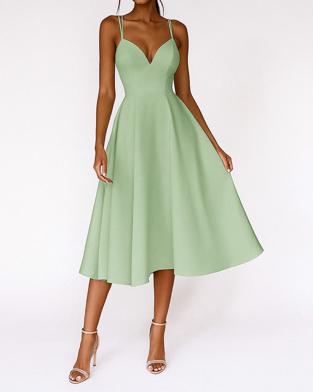 Philippa Sweetheart A-Line Wedding Guest Midi Dress_6
