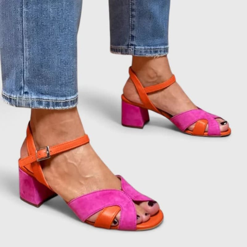 Sabrina Color Block Strappy Heeled Sandals_1