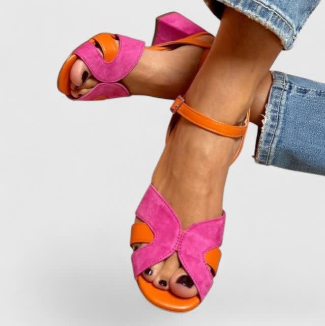 Sabrina Color Block Strappy Heeled Sandals_2