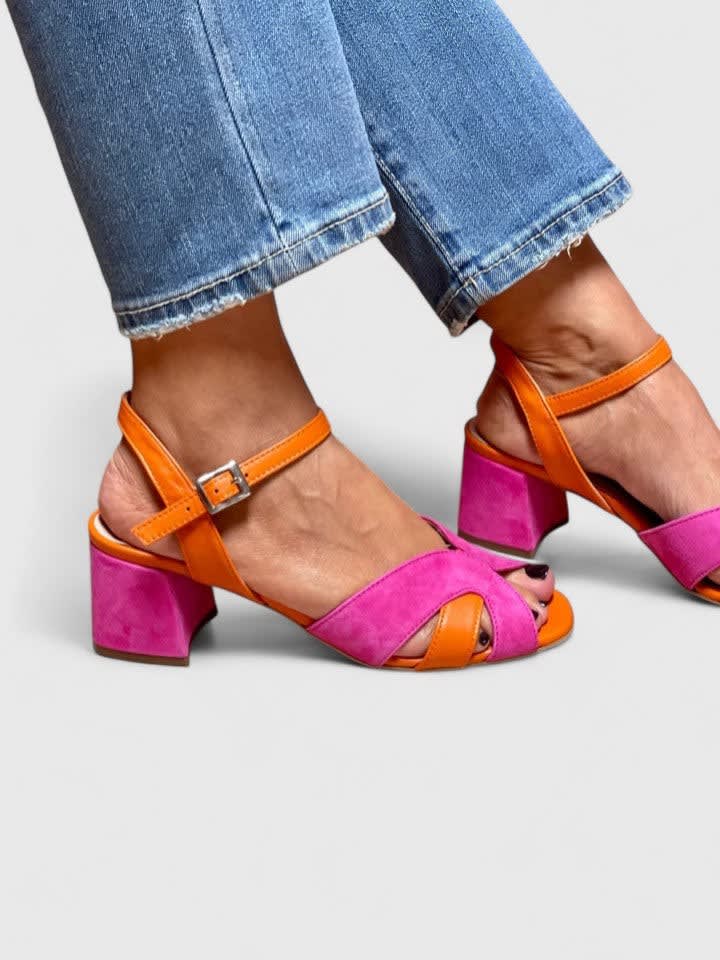 Sabrina Color Block Strappy Heeled Sandals_5