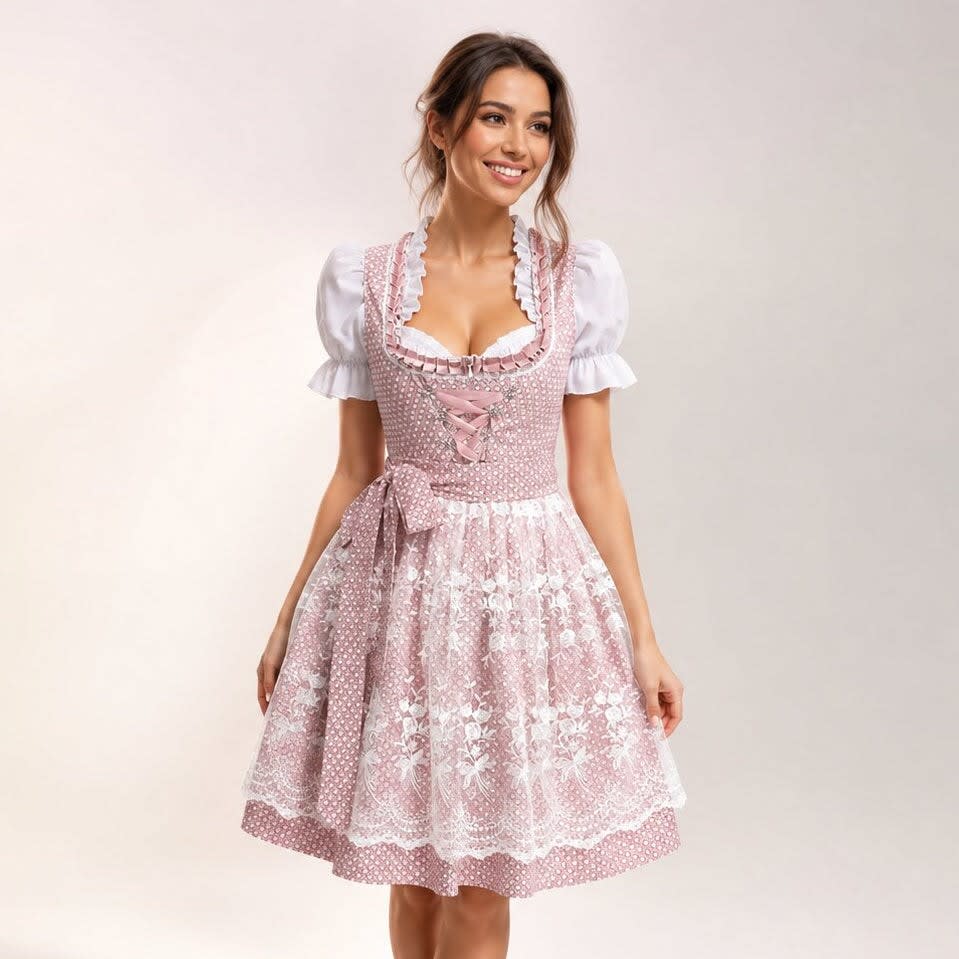 Ljubica Floral Lace Apron Dirndl Dress_5