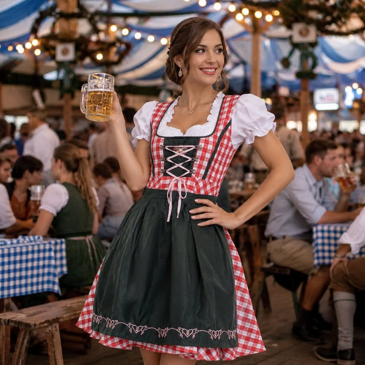 Aisha Gingham Oktoberfest Dirndl Dress_12