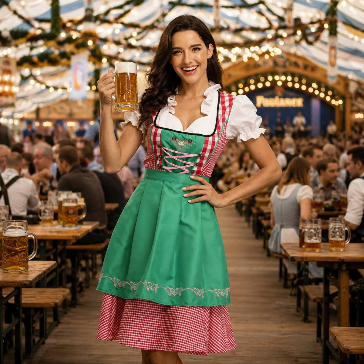 Aisha Gingham Oktoberfest Dirndl Dress_6