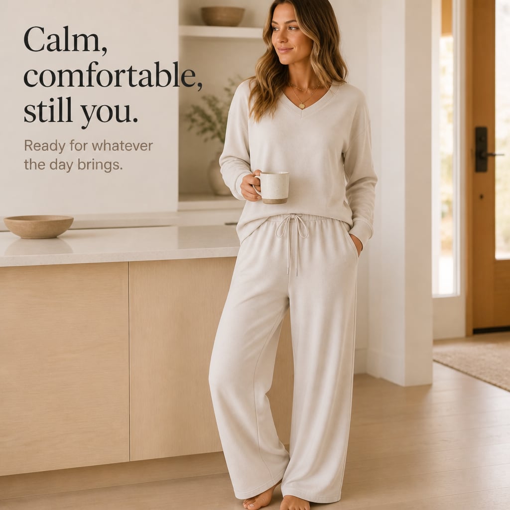 Tabitha V-Neck Knit Top and Wide Leg Drawstring Lounge Set_9