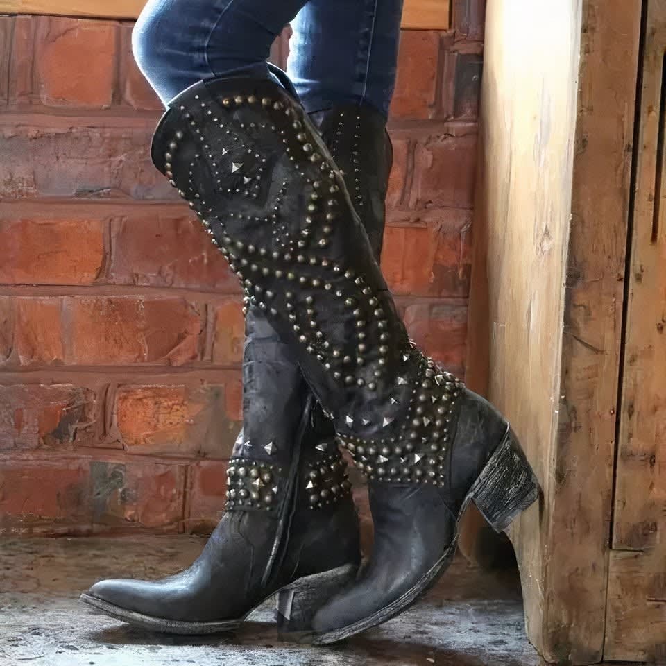Constanza Studded Western Cowboy Boots_3