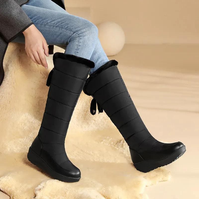 Liliana Faux Fur Trim Knee High Snow Boots_1