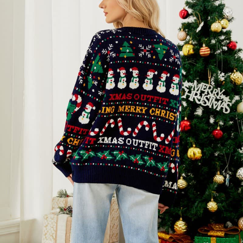 Carly Snowman Candy Cane Christmas Sweater_1