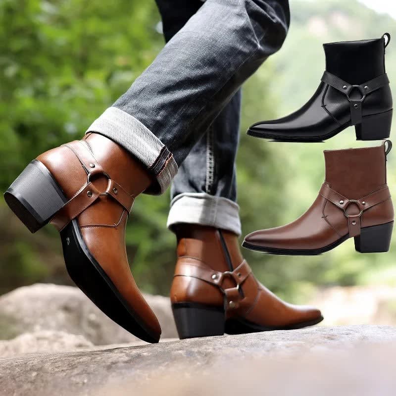 Antonio Pointed Toe Harness Boots_7