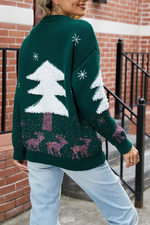 Hattie Fluffy Tree Oversized Christmas Sweater_4