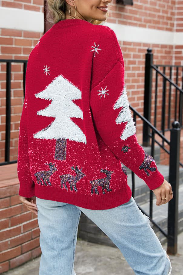 Hattie Fluffy Tree Oversized Christmas Sweater_8