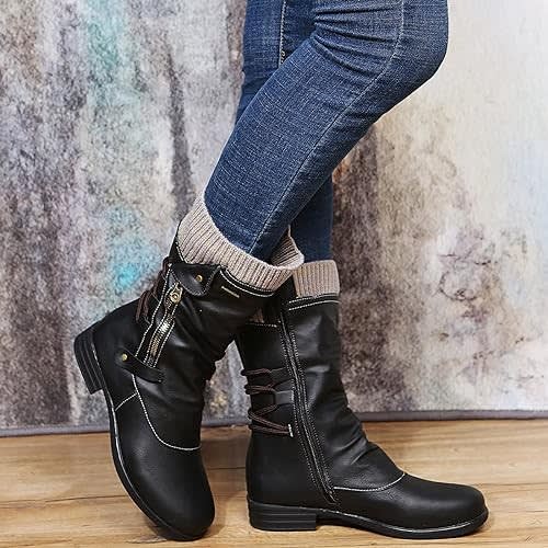 Samira Faux Leather Block Heel Boots_4