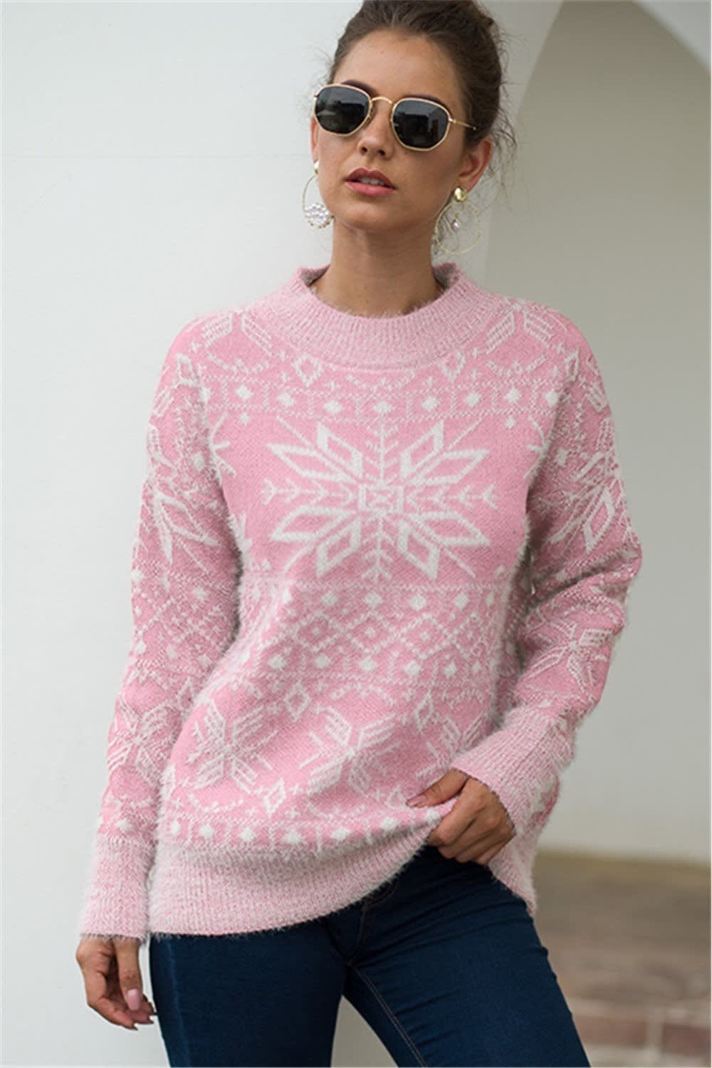 Rosie Fuzzy Snowflake Christmas Sweater_10