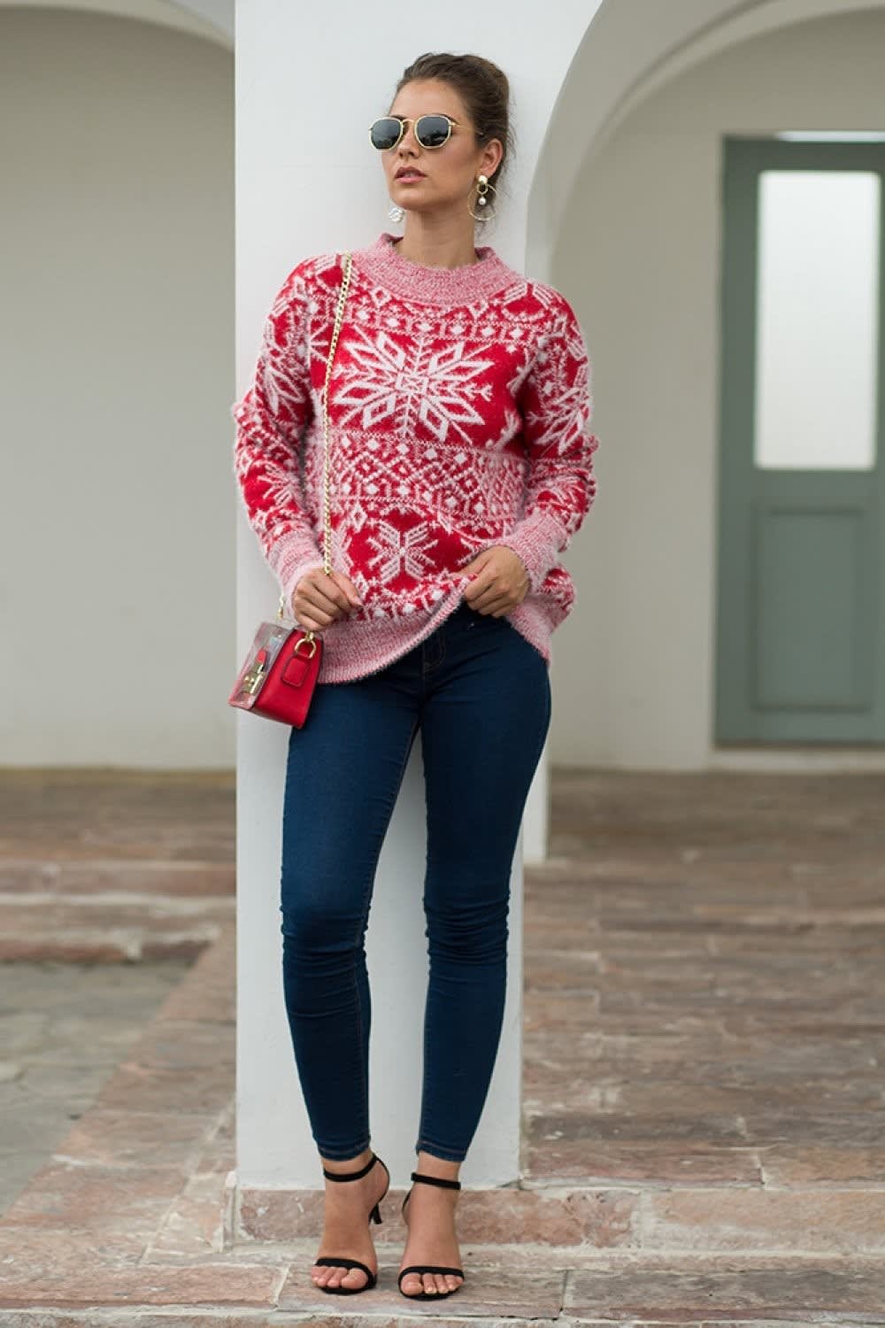 Rosie Fuzzy Snowflake Christmas Sweater_4
