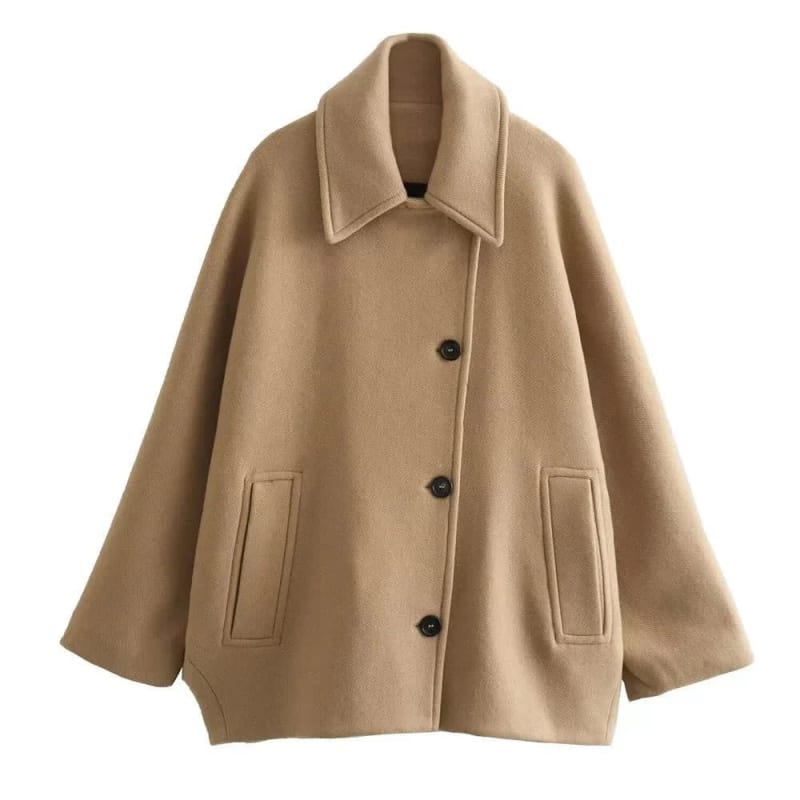 Margaret Boxy Wool Blend Pea Coat_1