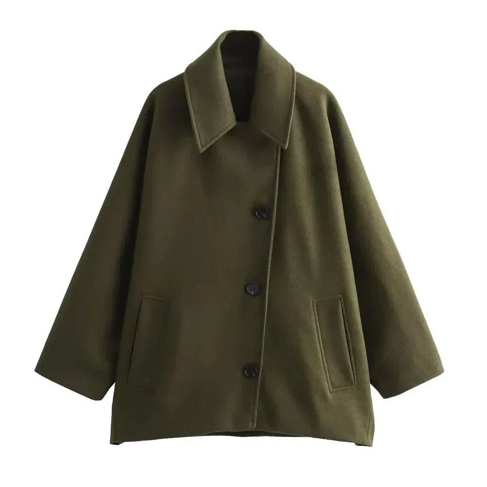 Margaret Boxy Wool Blend Pea Coat_4