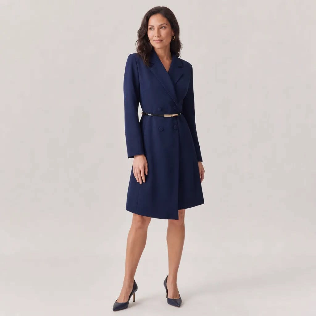 Annette Belted Long Sleeve Blazer Dress_2