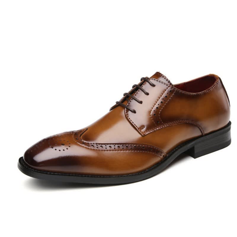 Harold Burnished Leather Wingtip Brogue Shoes_6