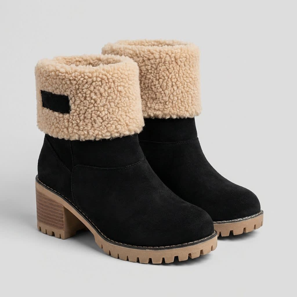 Sabina Suede Sherpa Cuff Ankle Boots_2