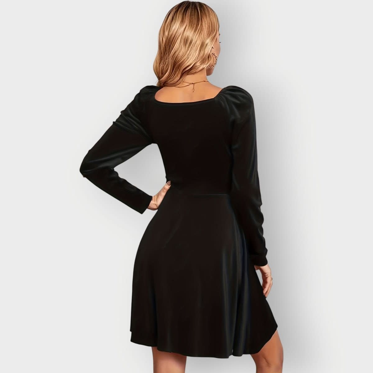 Lisette Velvet Long Sleeve Skater Dress_7