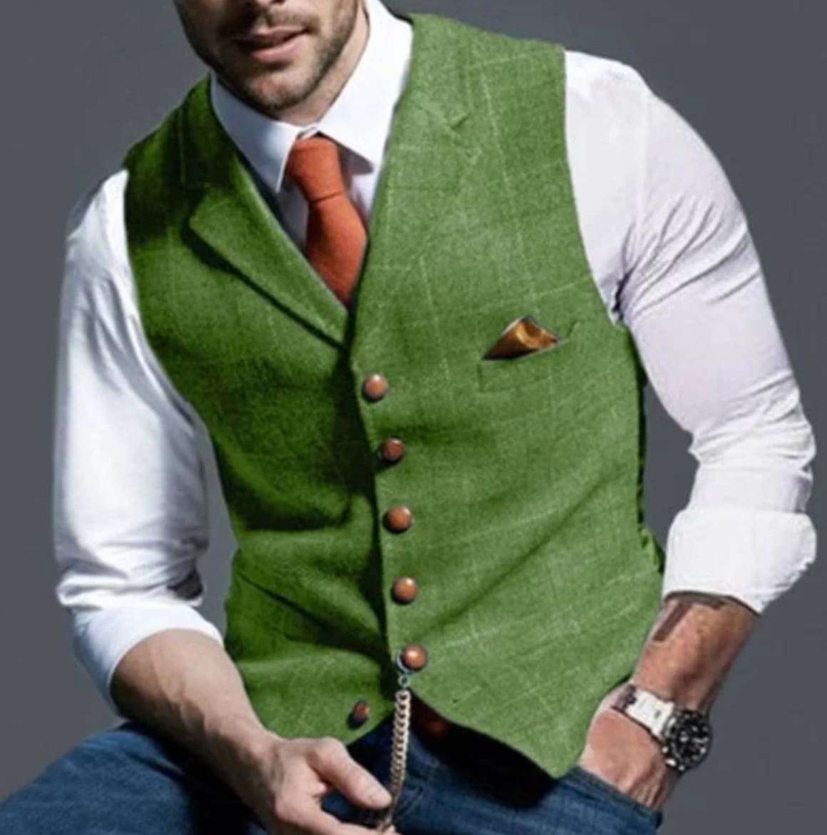 Samuel Windowpane Check Suit Vest_3