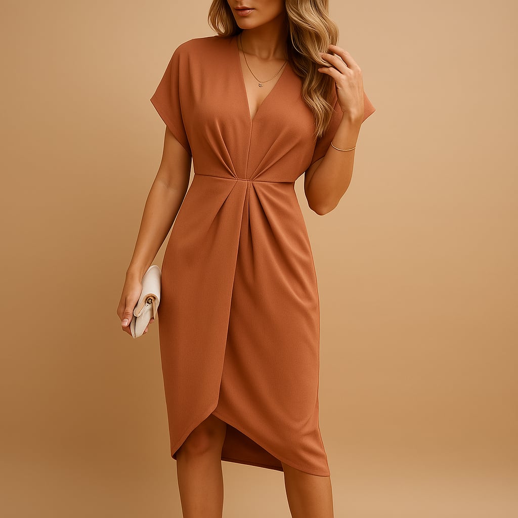 Ilse V-Neck Wrap Midi Dress for Every Occasion_3