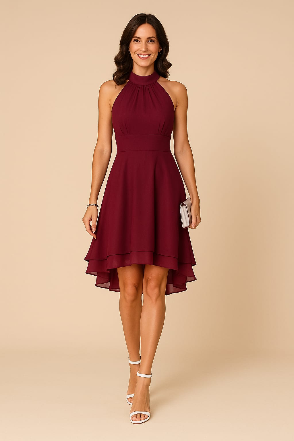 Elodie Halter Tiered A-Line Wedding Guest Dress_6