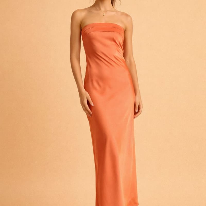 Eulalia Strapless Satin Bias Cut Hoco Maxi Dress_1
